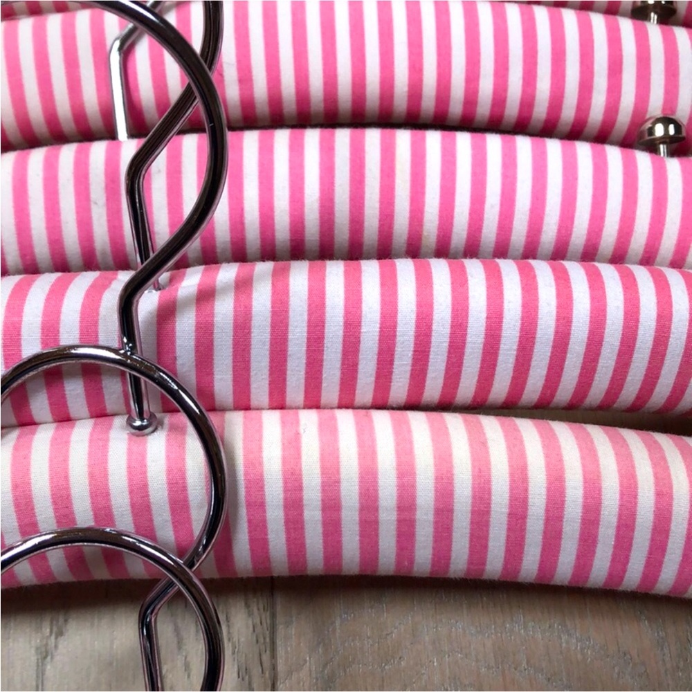 Vintage Victoria Secret PINK Striped Hangers Set of 5 - Picture 5 of 6